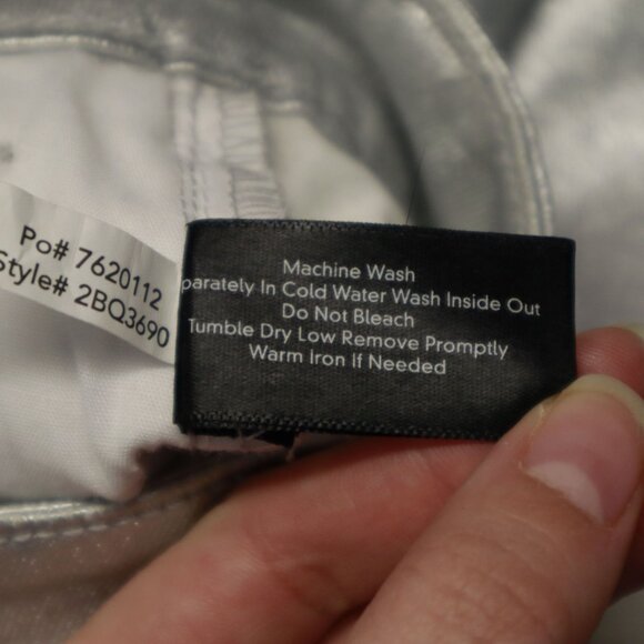 Boston Proper Metallic Pants Women 10 Silver Festive Holiday Party Night Out - Picture 5 of 16